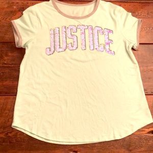 Exclusive! ‘Justice active’ reversible sequin top